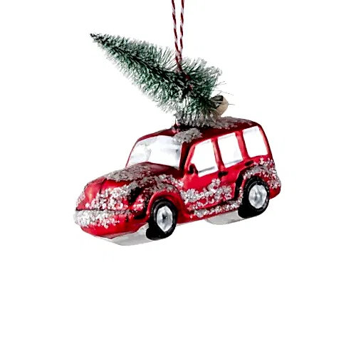 Cam Yılbaşı Süsü Araba