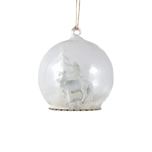 Cam Yılbaşı Süsü Küre Kurtlu