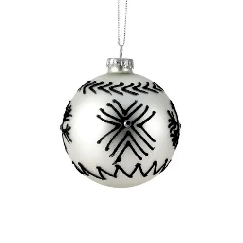 Cam Yılbaşı Süsü Top Desenli