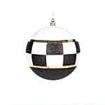 Siyah Beyaz Damalı Yılbaşı Ağaç Süsü Top (15cm)