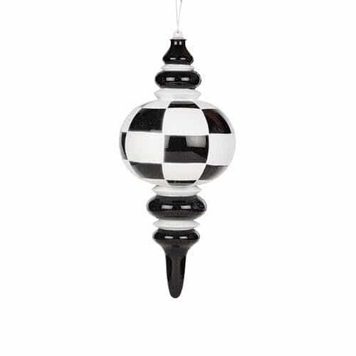 Siyah Beyaz Damla Yılbaşı Ağaç Süsü (33cm)