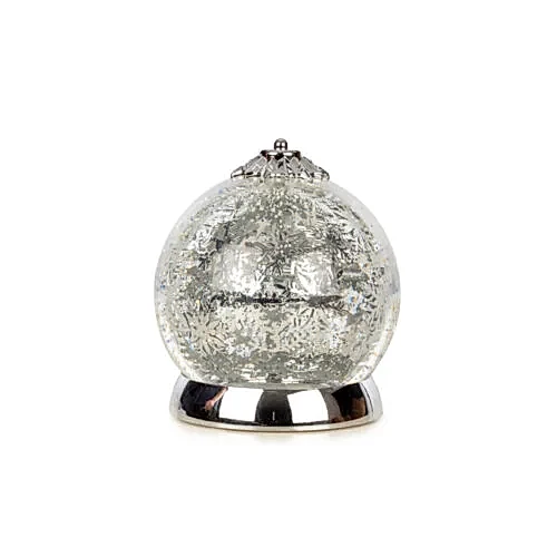 Spinning Globe Led Lights Silver (17 CM)