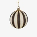 Yılbaşı Ağaç Süsü Top Beyaz Siyah (15 CM)